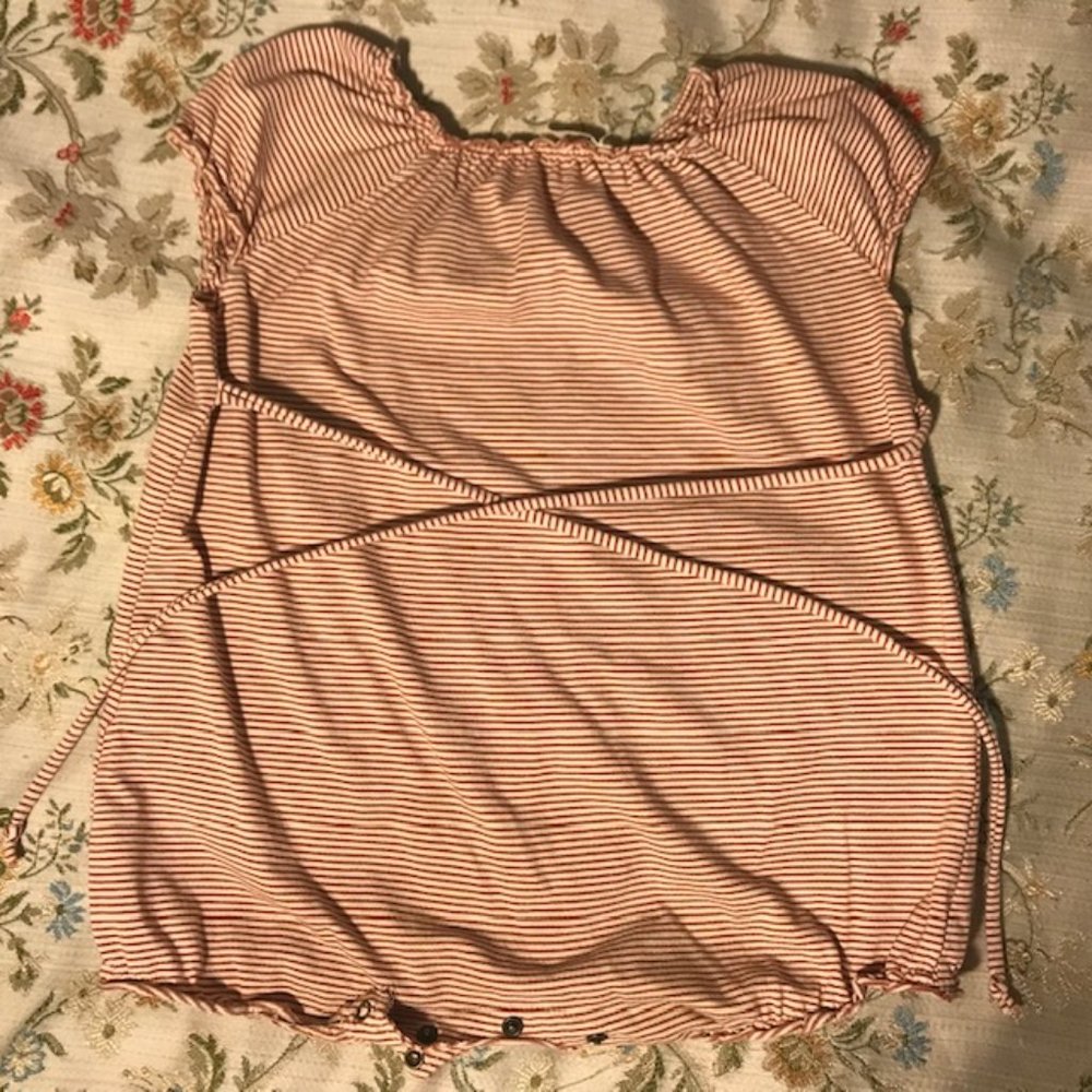 Babe & Tess Red Stripes Romper - 9M